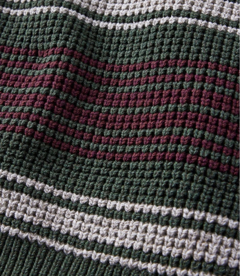 Men's Organic Cotton Waffle Sweater, Rollneck Crew, Stripe | L.L.Bean discount