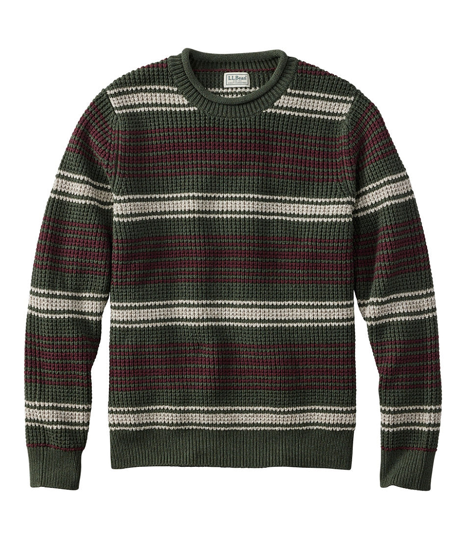 Men's Organic Cotton Waffle Sweater, Rollneck Crew, Stripe | L.L.Bean discount
