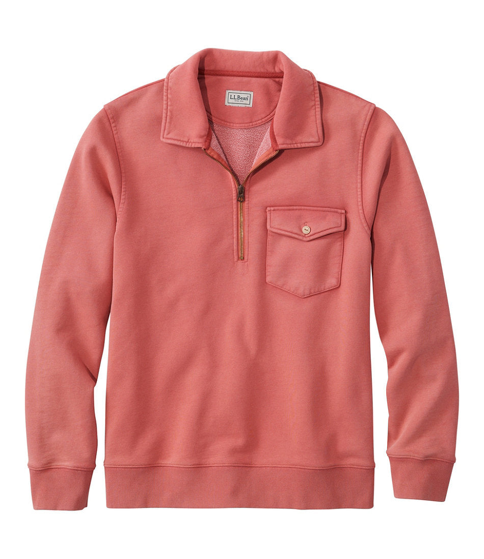 Men's Sunwashed Sweatshirt, Quarter-Zip Polo, Long-Sleeve | L.L.Bean on sale