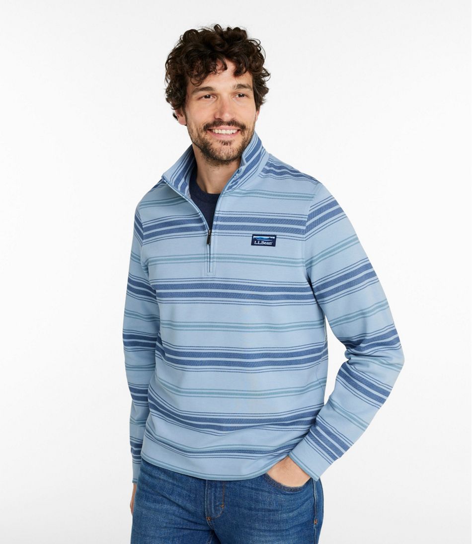 Men's Comfort Stretch Performance® Piqué, Quarter-Zip Pullover, Stripe | L.L.Bean on sale
