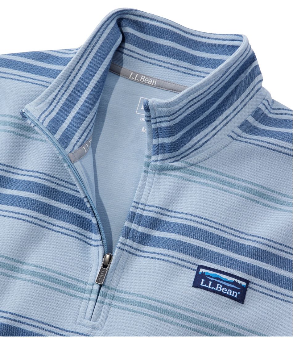 Men's Comfort Stretch Performance® Piqué, Quarter-Zip Pullover, Stripe | L.L.Bean on sale
