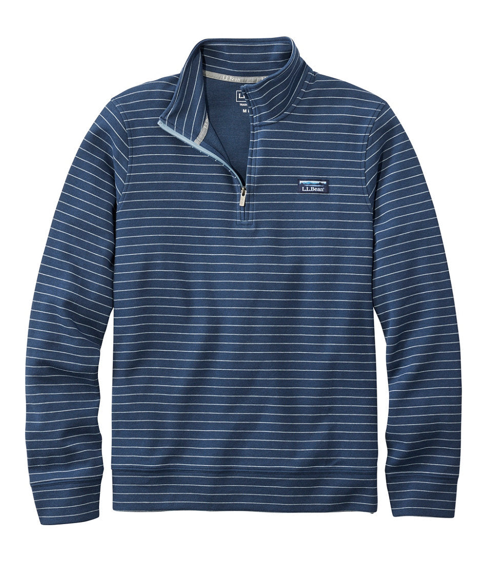 Men's Comfort Stretch Performance® Piqué, Quarter-Zip Pullover, Stripe | L.L.Bean on sale