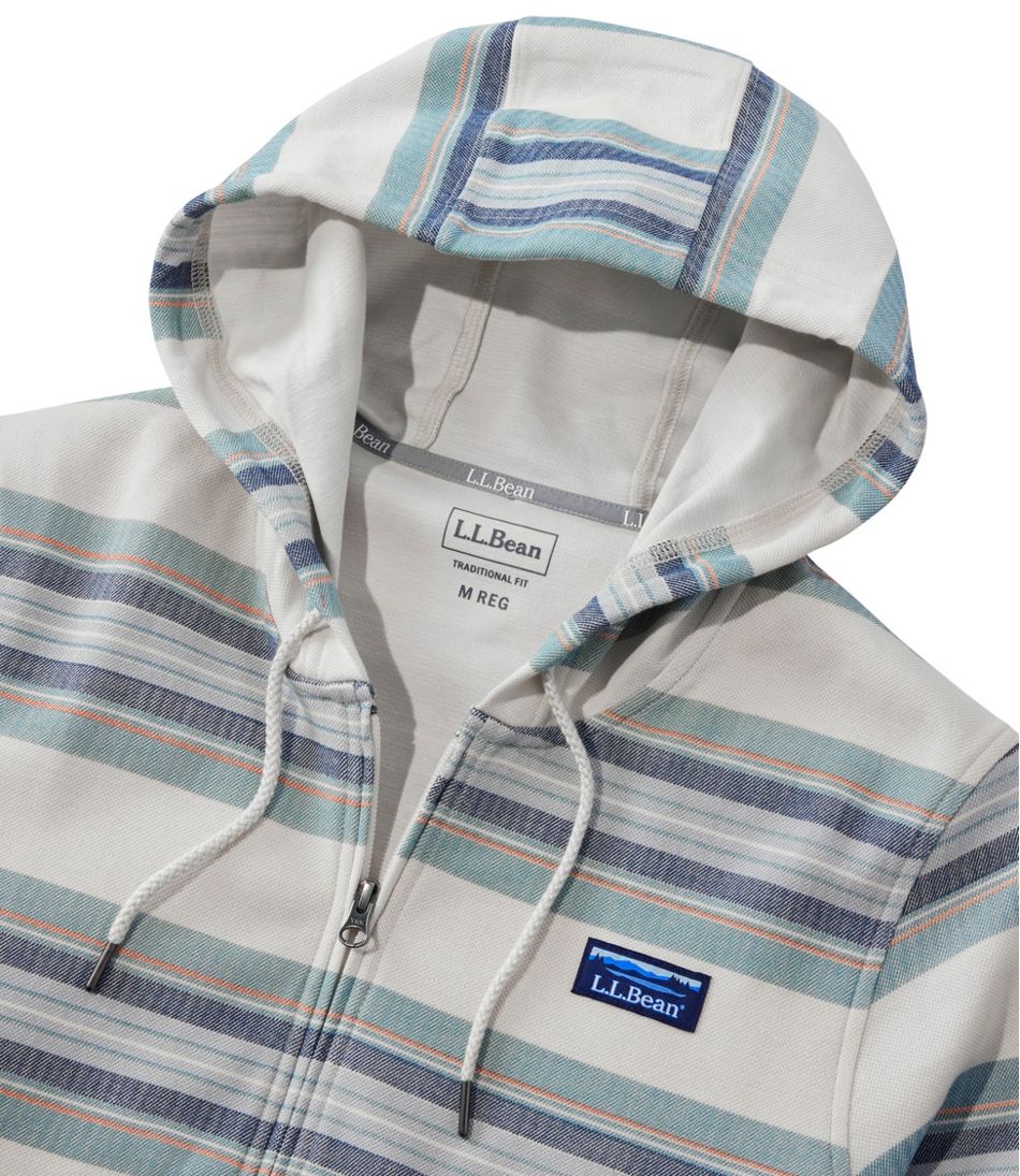 Men's Comfort Stretch Performance® Piqué, Full-Zip Hoodie, Stripe | L.L.Bean for sale