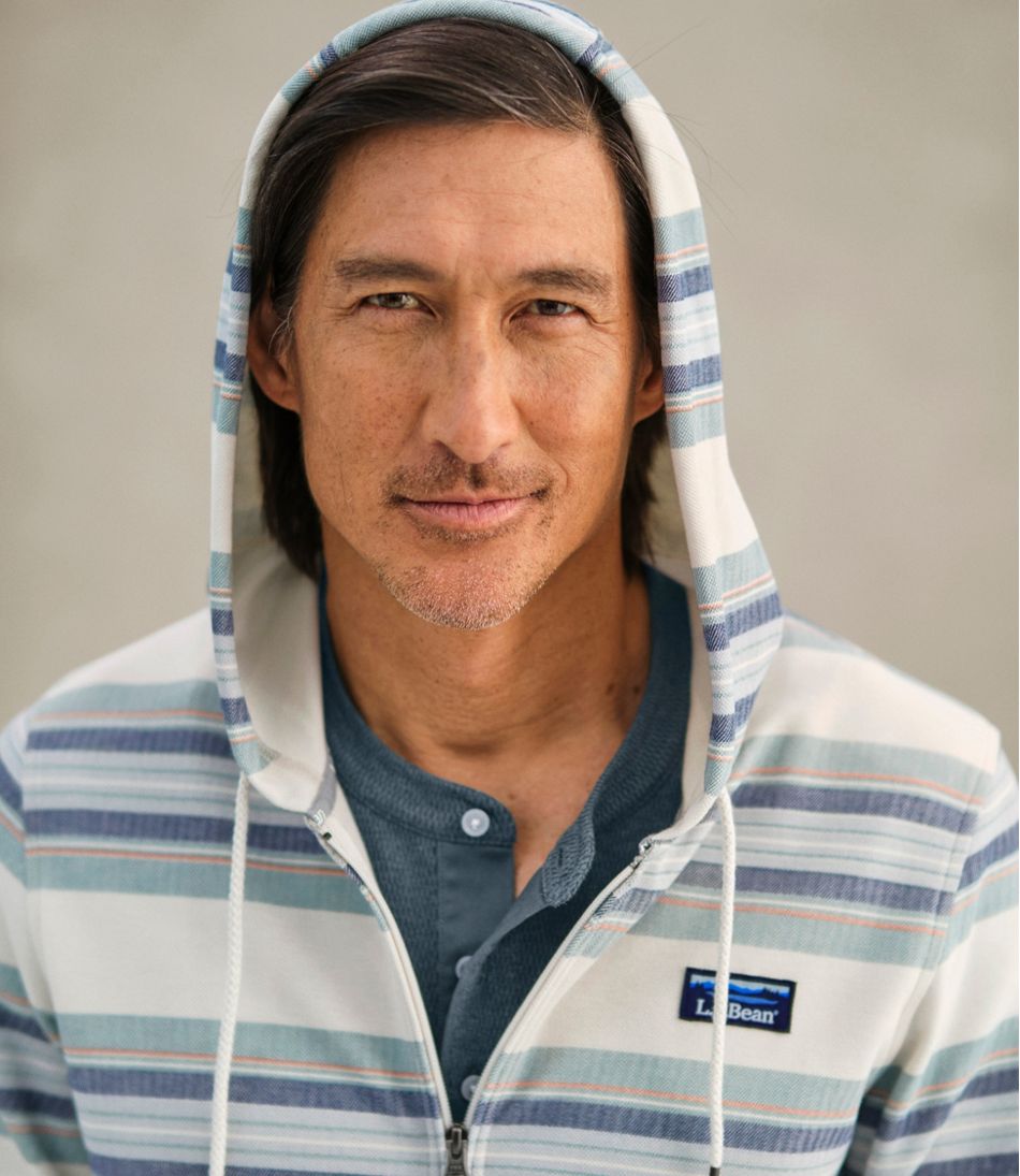 Men's Comfort Stretch Performance® Piqué, Full-Zip Hoodie, Stripe | L.L.Bean for sale