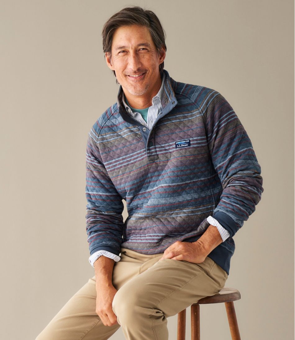 Men's Quilted Sweatshirt, Mockneck, Stripe | L.L.Bean near me