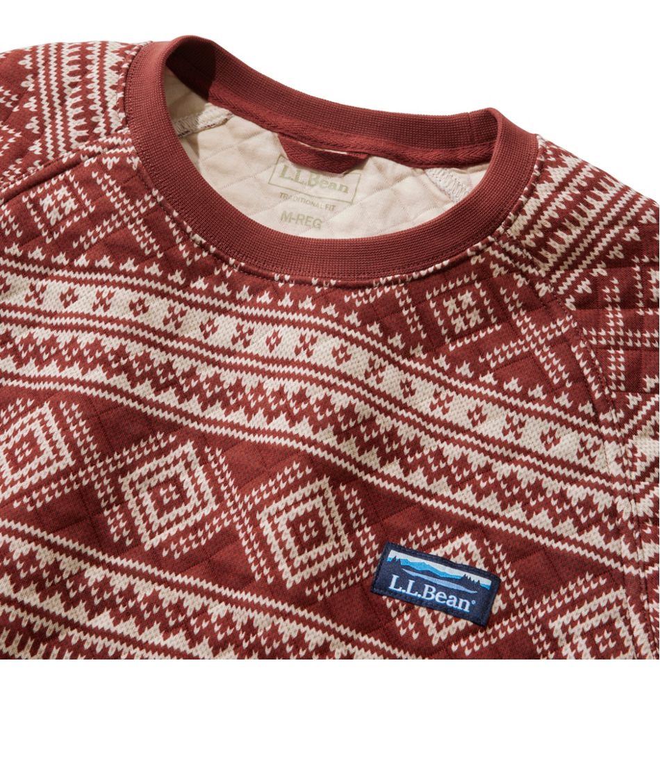 Men's Bean's Quilted Sweatshirt, Crewneck, Print | L.L.Bean outlet
