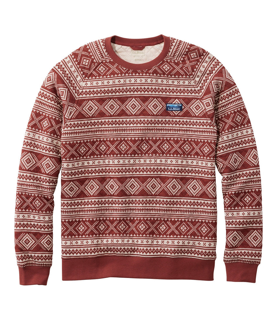 Men's Bean's Quilted Sweatshirt, Crewneck, Print | L.L.Bean outlet
