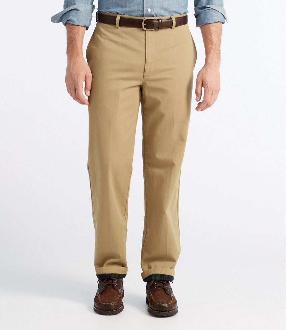 Men's Double L® Chinos, Natural Fit, Plain Front, Flannel-Lined | L.L.Bean discount