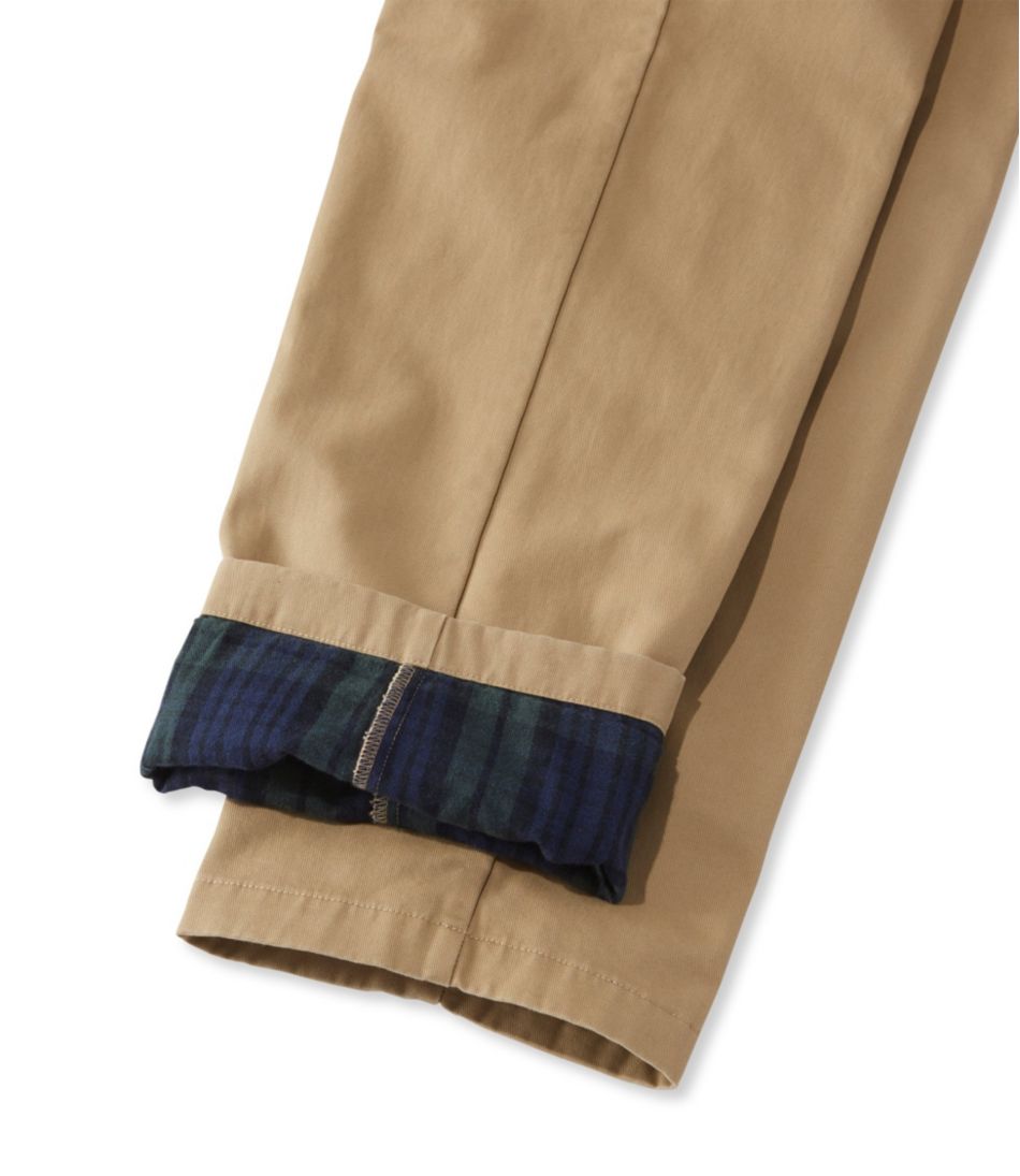 Men's Double L® Chinos, Natural Fit, Plain Front, Flannel-Lined | L.L.Bean discount