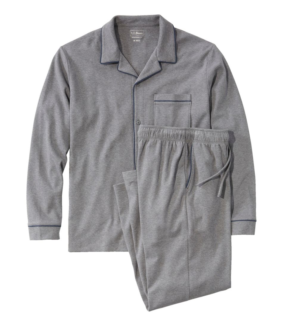Men's Bean's Cotton Knit Pajamas, Button-Front PJ Set | L.L.Bean discount