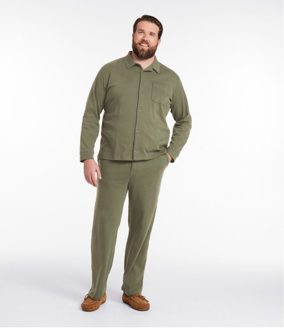 Men's Bean's Cotton Knit Pajamas, Button-Front PJ Set | L.L.Bean discount