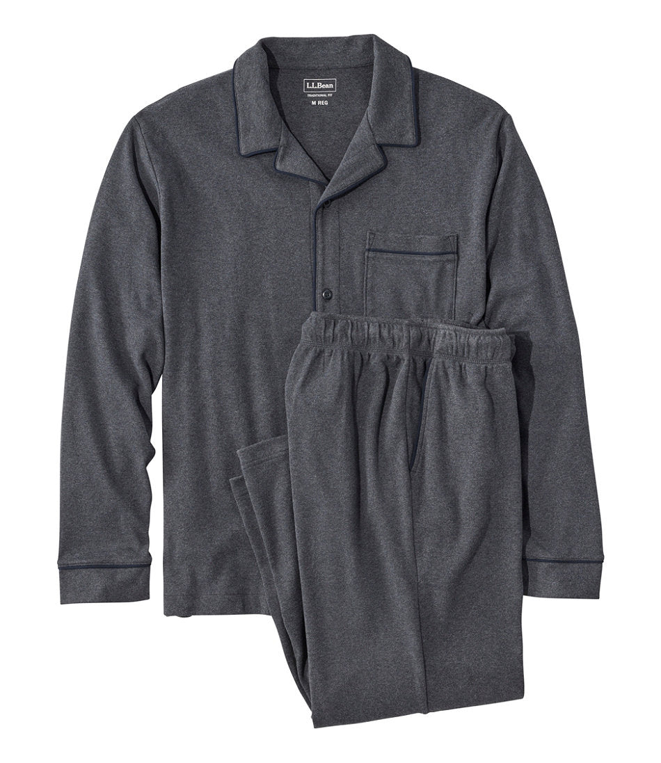 Men's Bean's Cotton Knit Pajamas, Button-Front PJ Set | L.L.Bean discount