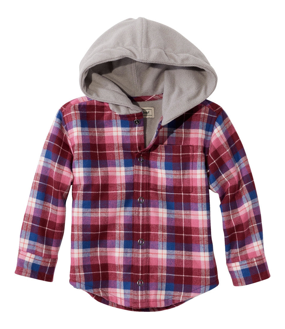 Toddlers' Fleece-Lined Flannel Shirt, Hooded | L.L.Bean outlet