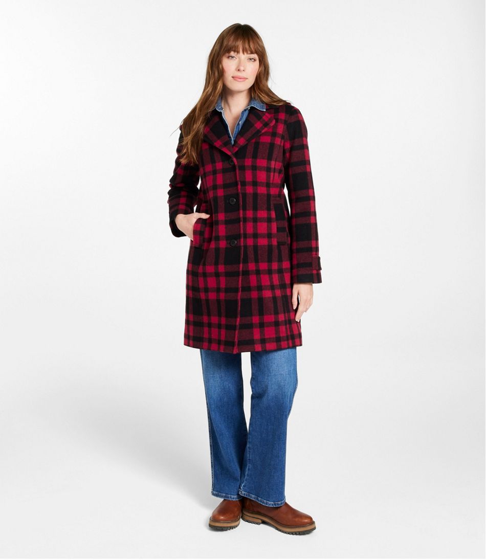 Women's Classic Lambswool Polo Coat, Three-Quarter, Pattern | L.L.Bean on sale