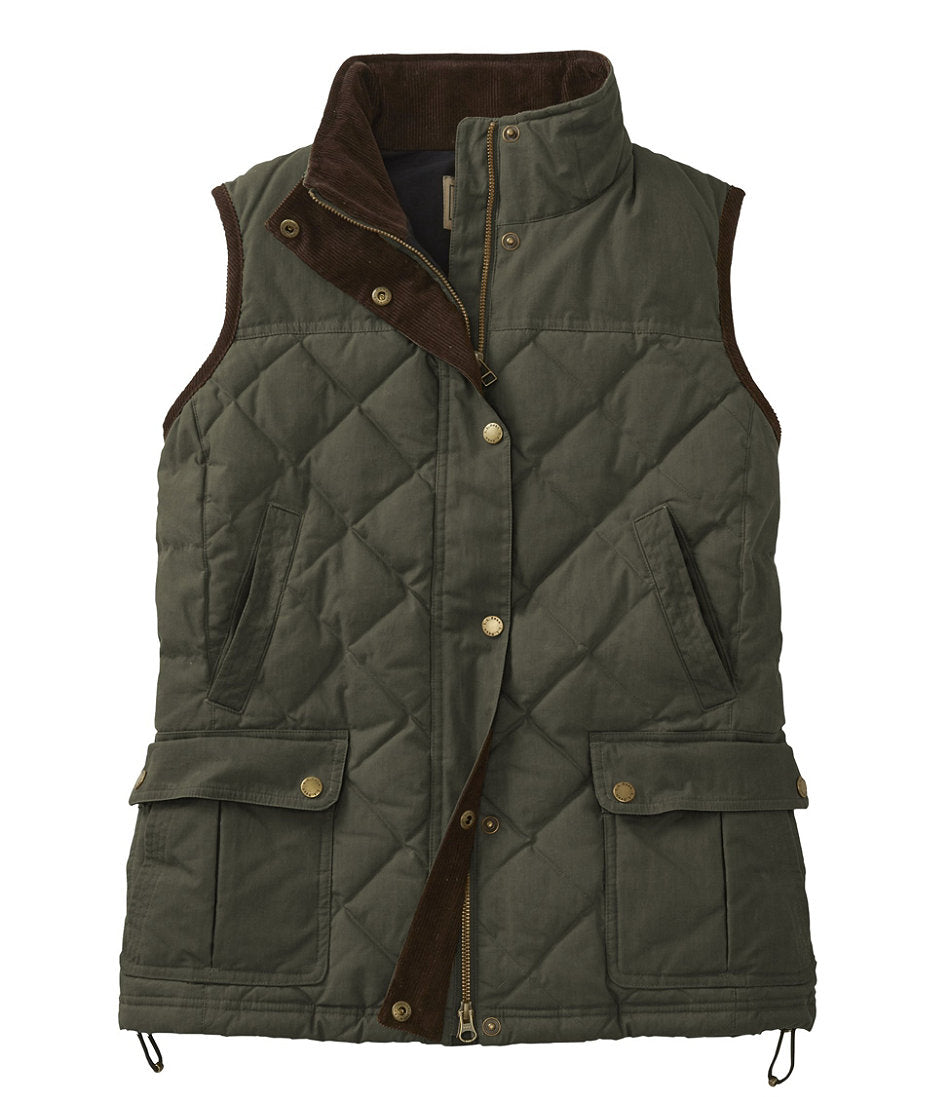 Women's L.L.Bean Upcountry Waxed Cotton Down Vest | L.L.Bean for sale