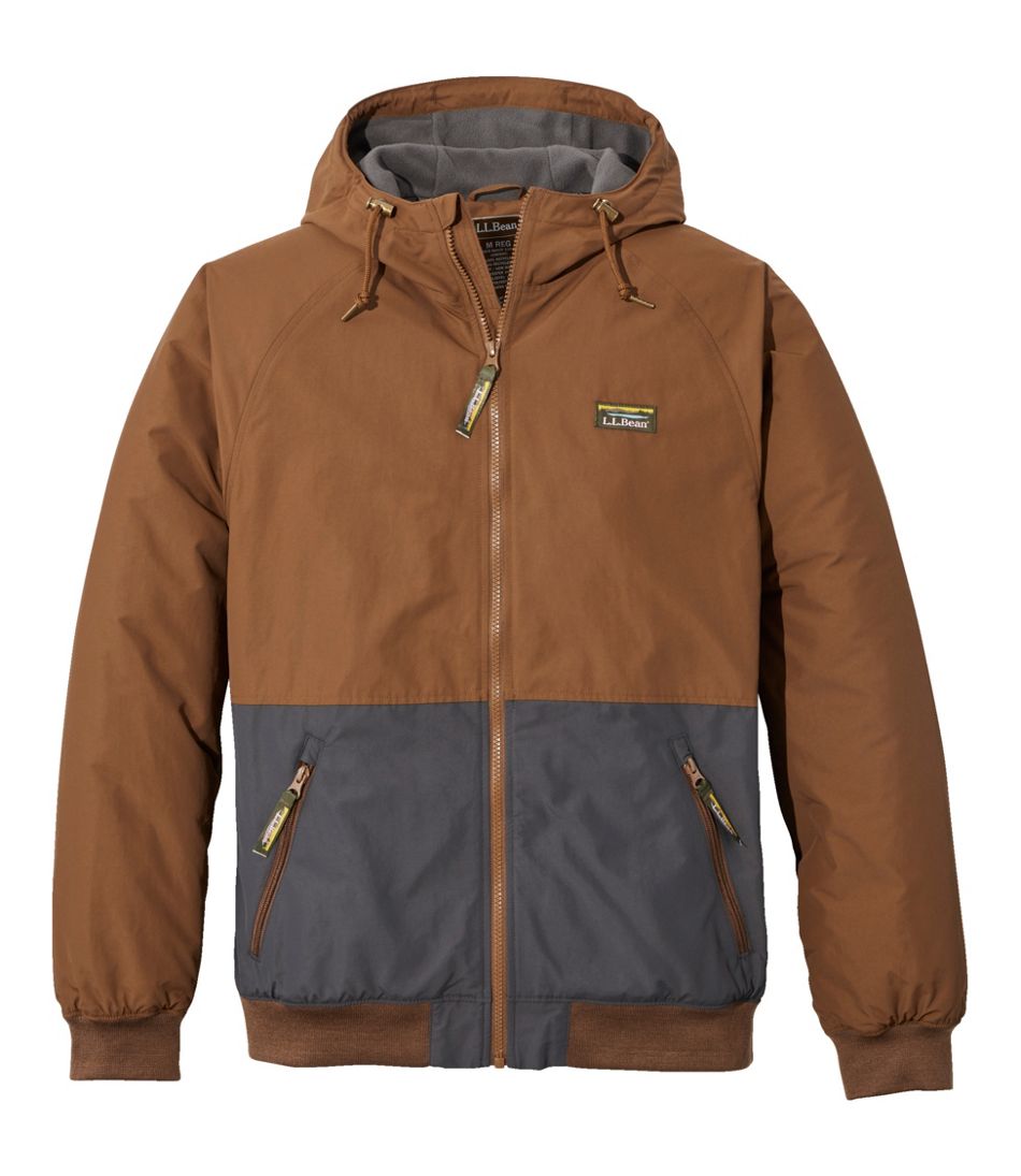 Men's Insulated 3-Season Bomber Hooded Jacket, Colorblock | L.L.Bean online