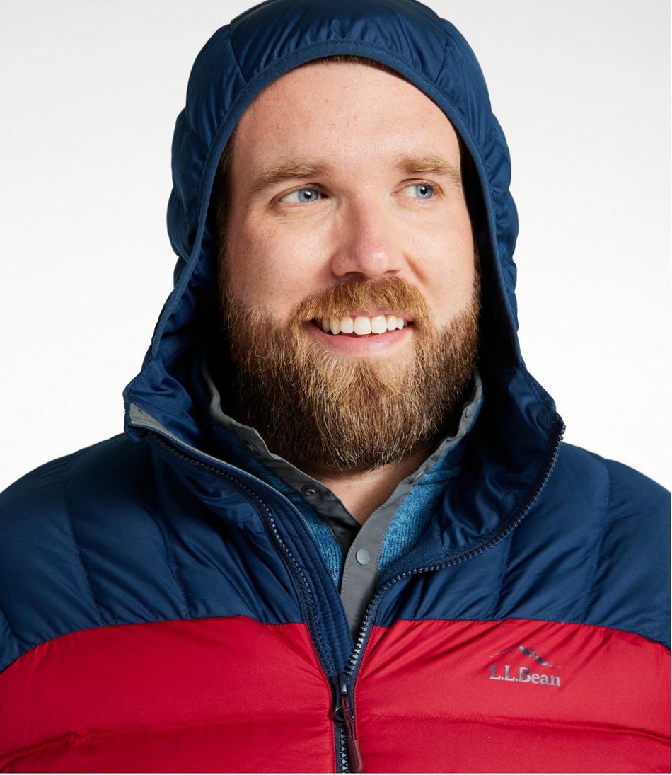 Men's Bean's Down Hooded Jacket, Colorblock | L.L.Bean for sale
