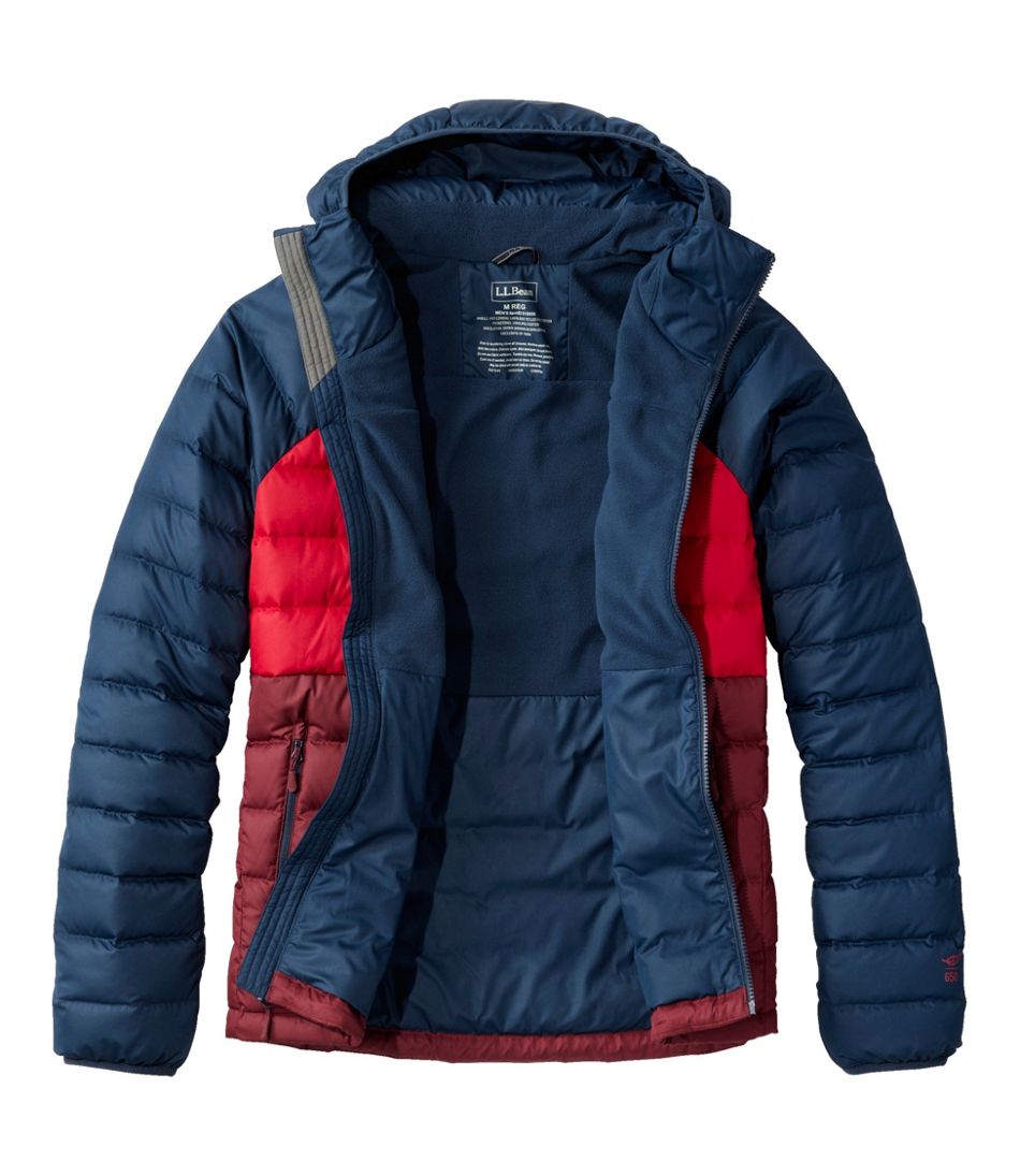 Men's Bean's Down Hooded Jacket, Colorblock | L.L.Bean for sale