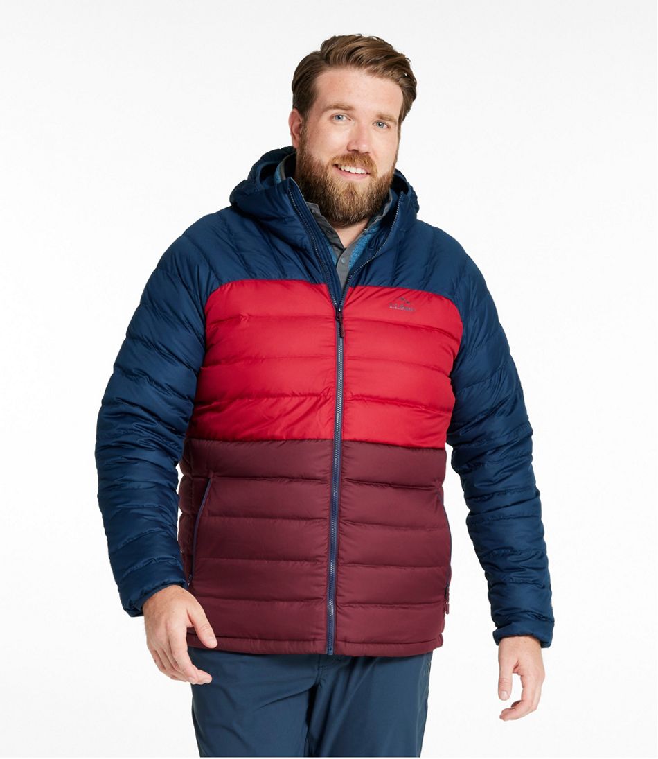 Men's Bean's Down Hooded Jacket, Colorblock | L.L.Bean for sale