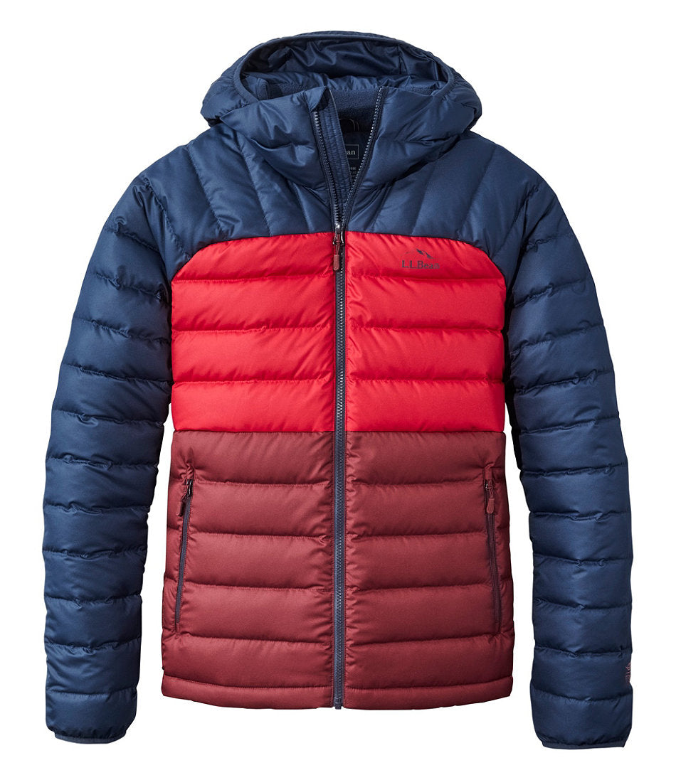 Men's Bean's Down Hooded Jacket, Colorblock | L.L.Bean for sale