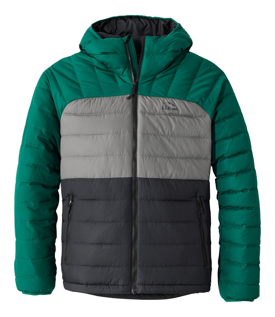 Men's Bean's Down Hooded Jacket, Colorblock | L.L.Bean for sale