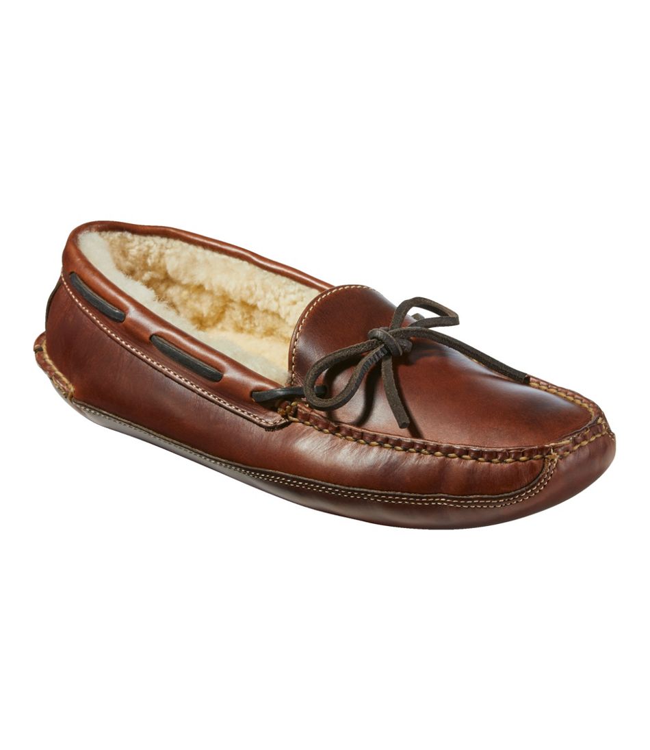 Men's Leather Double-Sole Slippers, Shearling-Lined | L.L.Bean near me