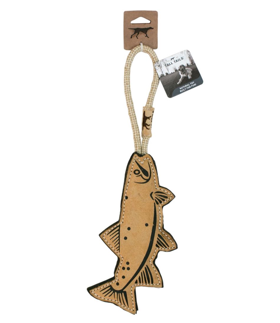 Natural Leather and Wool Fish Dog Tug Toy | L.L.Bean online