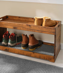 Rustic Wooden Two Tier Boot Tray | L.L.Bean for sale