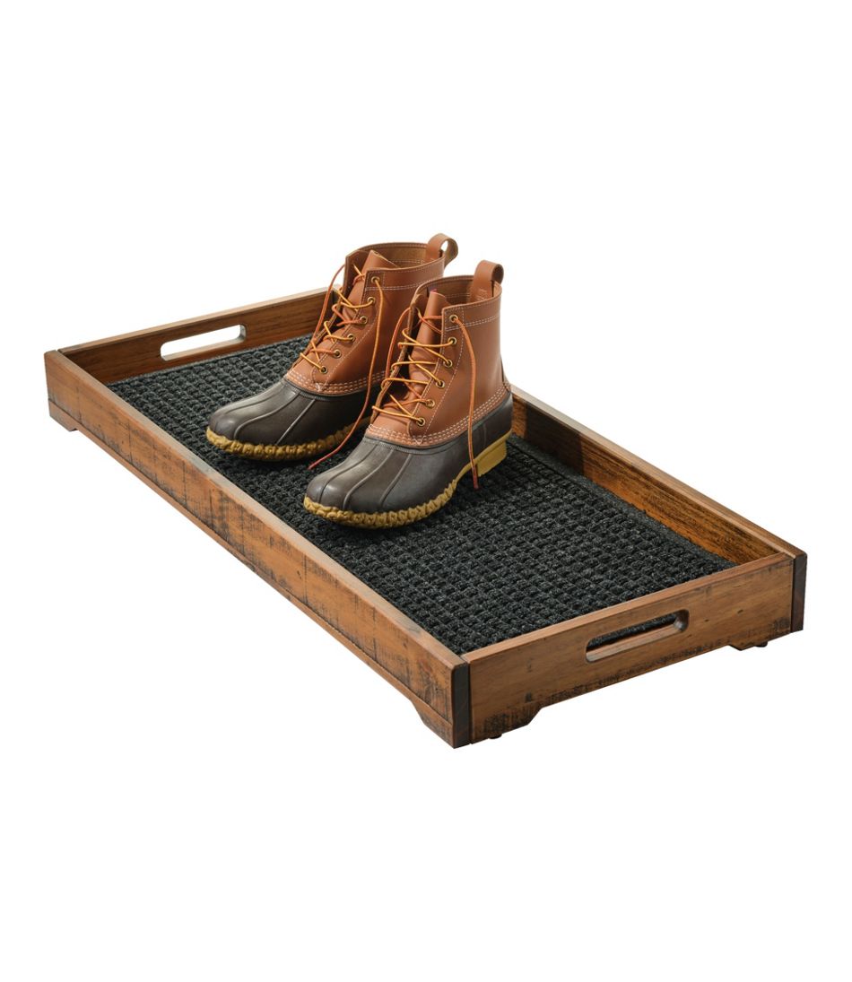 Rustic Wooden Boot Tray | L.L.Bean on sale