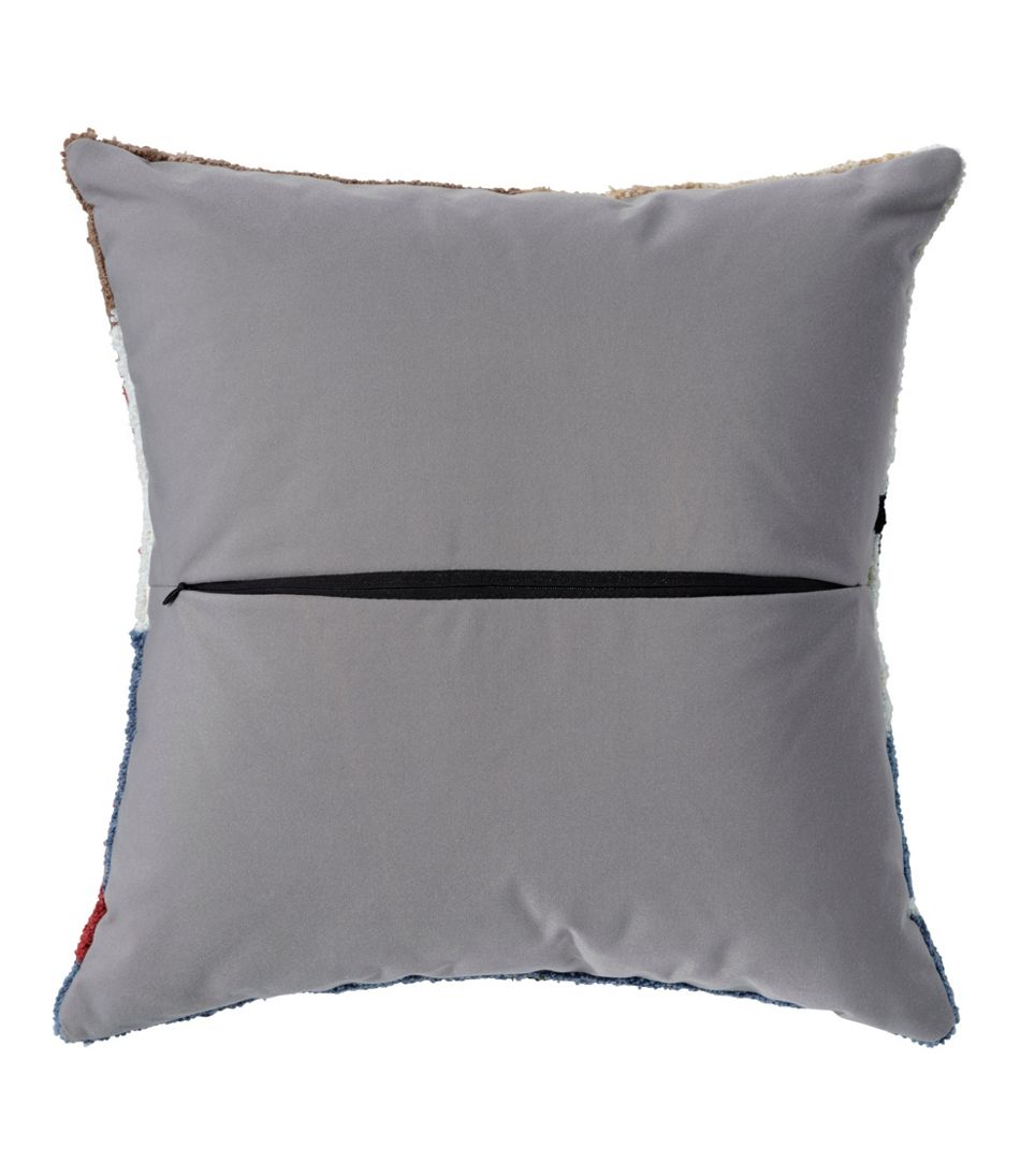 Indoor/Outdoor Hooked Pillow, Dogs Skiing | L.L.Bean on sale