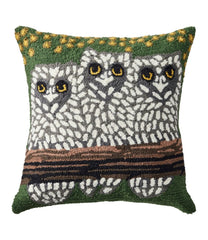 Indoor/Outdoor Hooked Pillow, Owls | L.L.Bean outlet