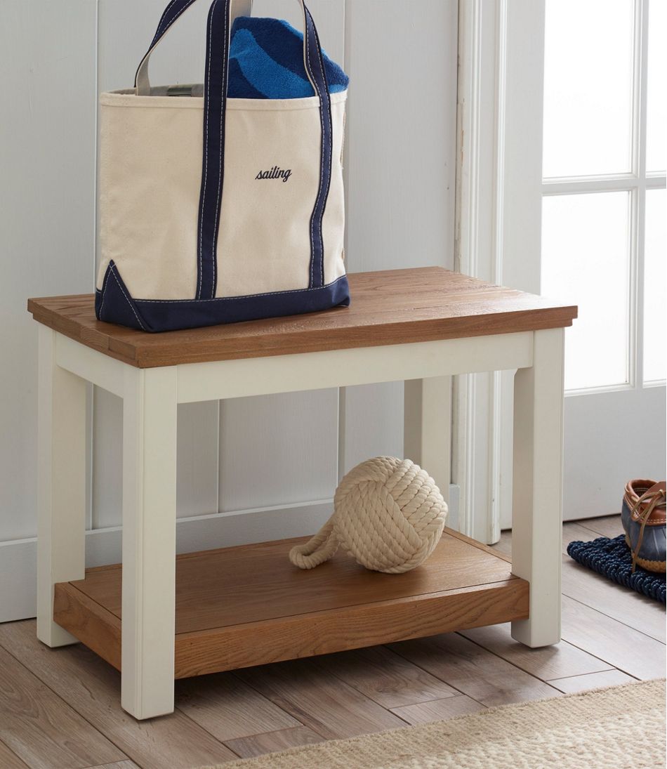 Painted Farmhouse Bench, Wood Top | L.L.Bean outlet