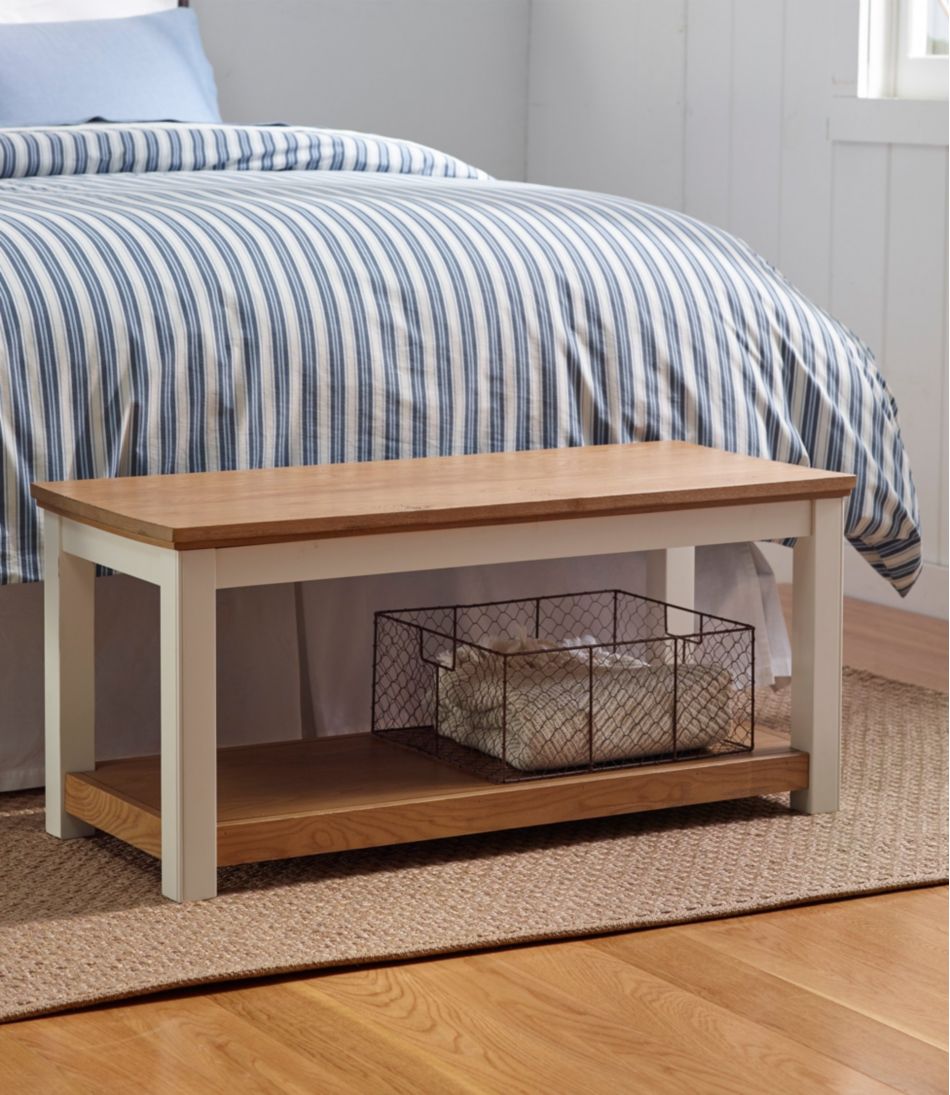 Painted Farmhouse Bench, Wood Top | L.L.Bean outlet