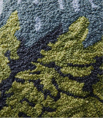 Indoor/Outdoor Hooked Pillow, Lakeside Mountain Scene | L.L.Bean online