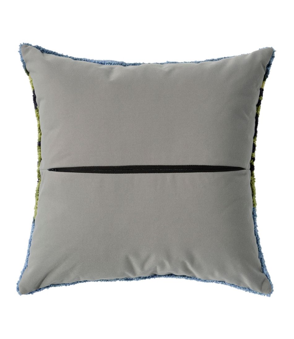 Indoor/Outdoor Hooked Pillow, Lakeside Mountain Scene | L.L.Bean online