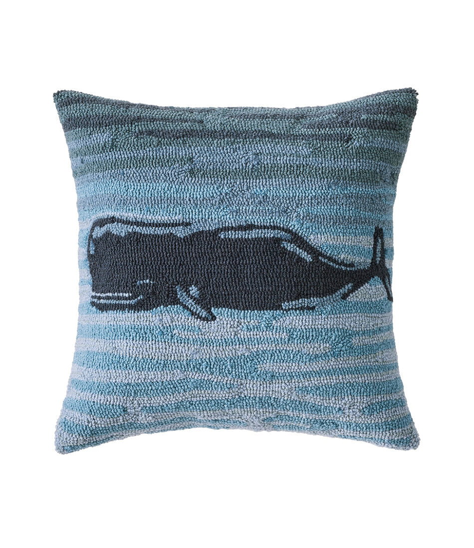 Indoor/Outdoor Hooked Pillow, 18x18 Whale | L.L.Bean discount