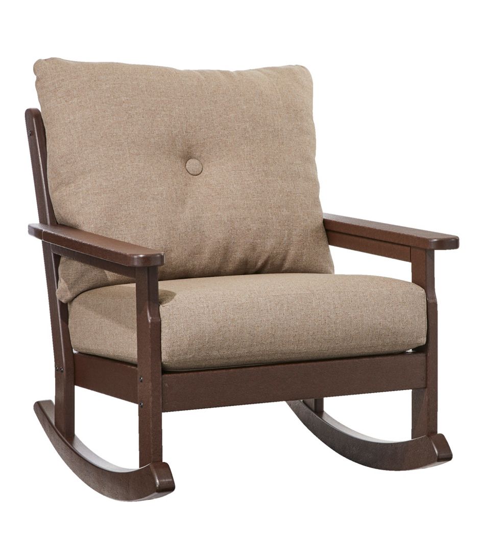 All-Weather Patio Rocker with Textured Cushion, Mahogany | L.L.Bean sale