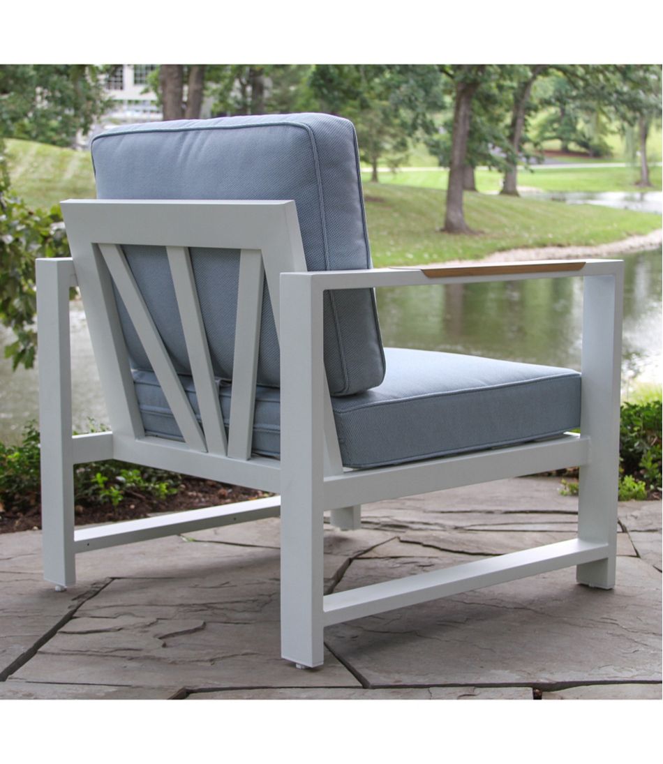 White Aluminum Deep Seating Armchair with Blue Cushions, Set of Two | L.L.Bean near me