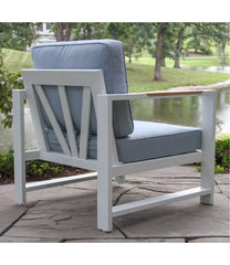 White Aluminum Deep Seating Armchair with Blue Cushions, Set of Two | L.L.Bean near me