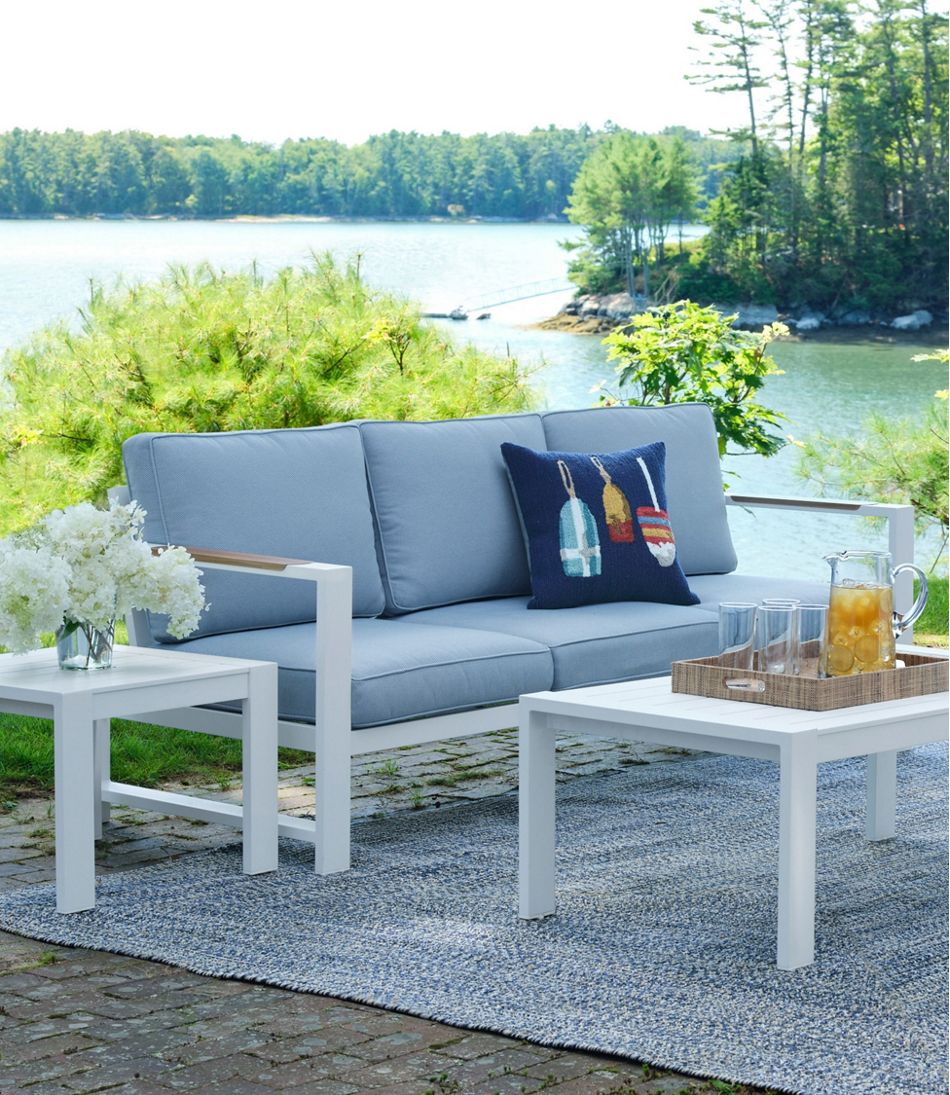 White Aluminum Deep Seating Sofa with Blue Cushions | L.L.Bean near me