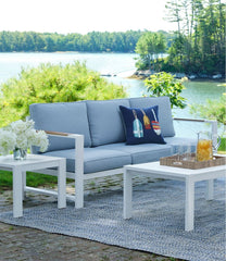 White Aluminum Deep Seating Sofa with Blue Cushions | L.L.Bean near me
