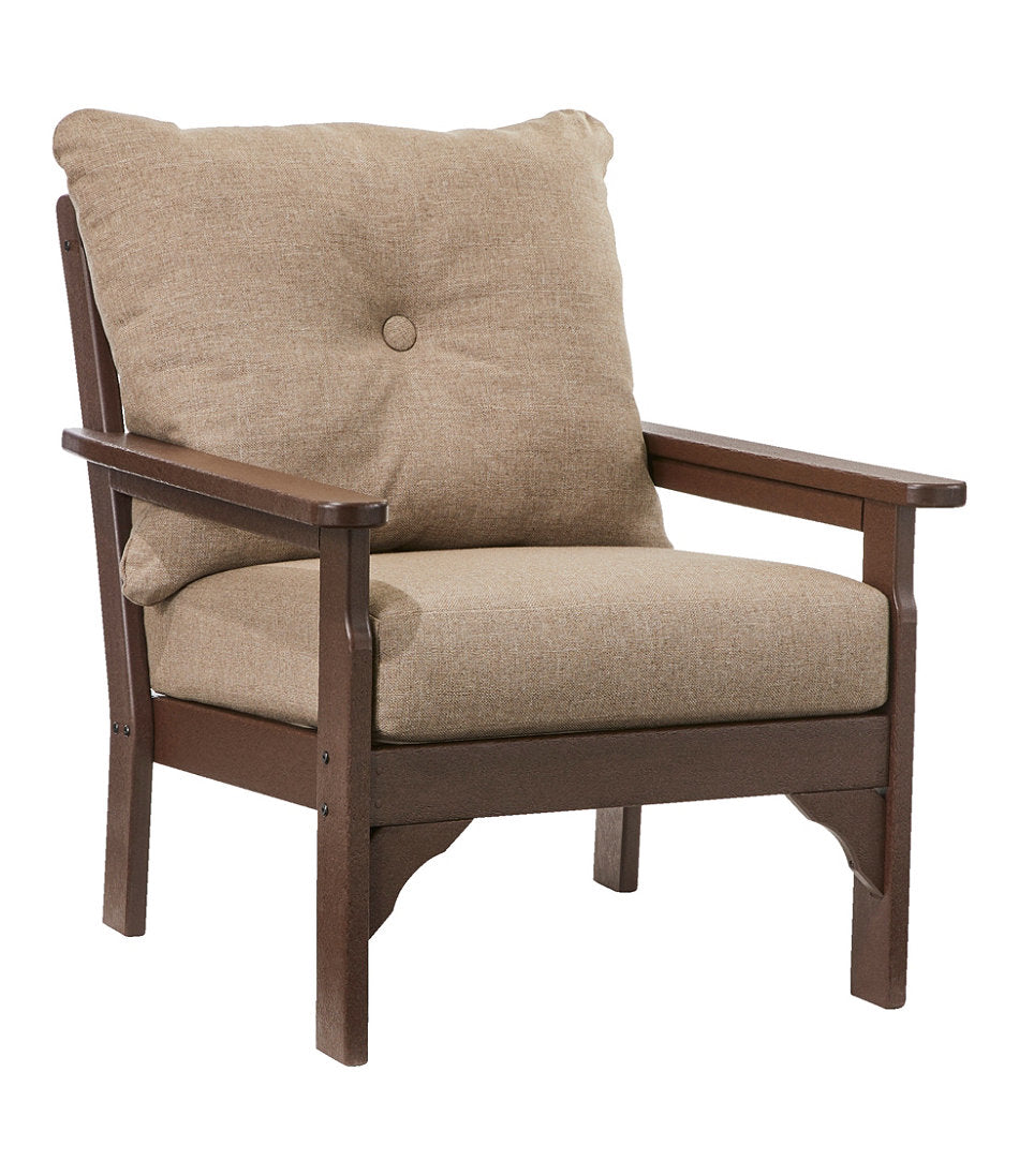 All-Weather Patio Chair with Textured Cushion, Mahogany | L.L.Bean discount