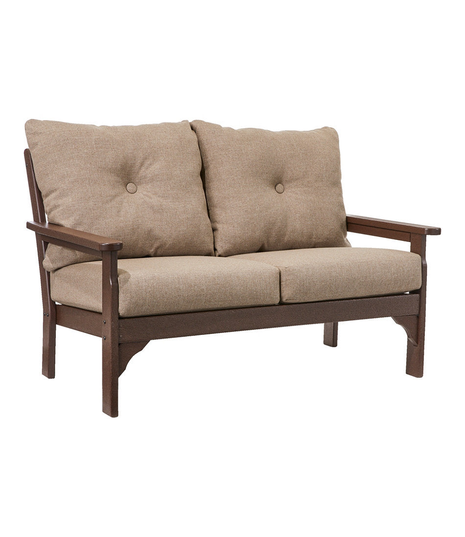 All-Weather Patio Loveseat with Textured Cushion, Mahogany | L.L.Bean online
