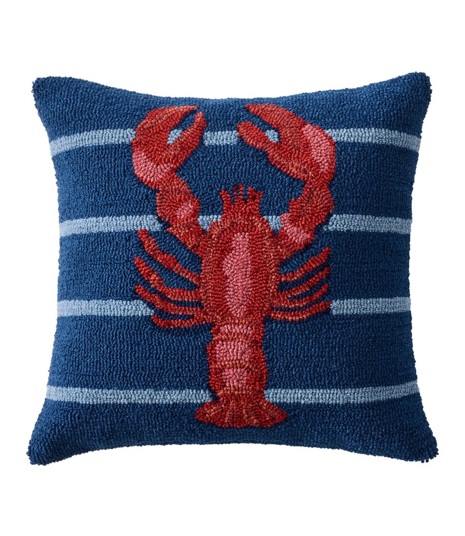 Indoor/Outdoor Hooked Pillow, 18x18 Lobster | L.L.Bean on sale
