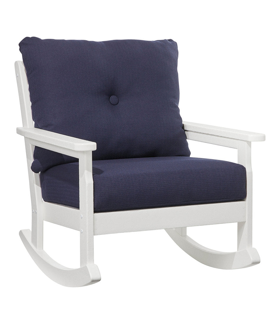 All-Weather Patio Rocker with Textured Cushion, White | L.L.Bean online
