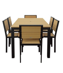 Aluminum/Recycled Poly Lumber Farmhouse Dining Set, Black | L.L.Bean on sale
