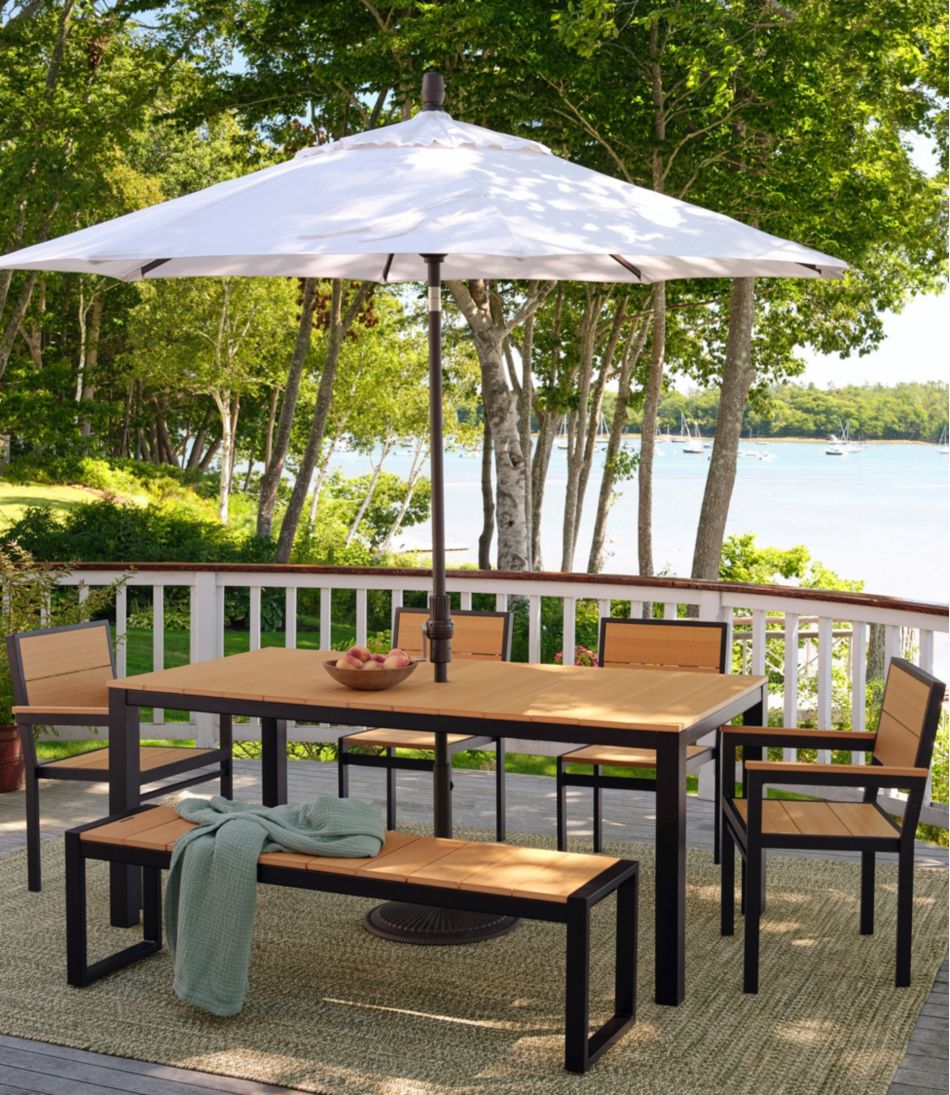 Aluminum/Recycled Poly Lumber Farmhouse Dining Set, Black | L.L.Bean on sale