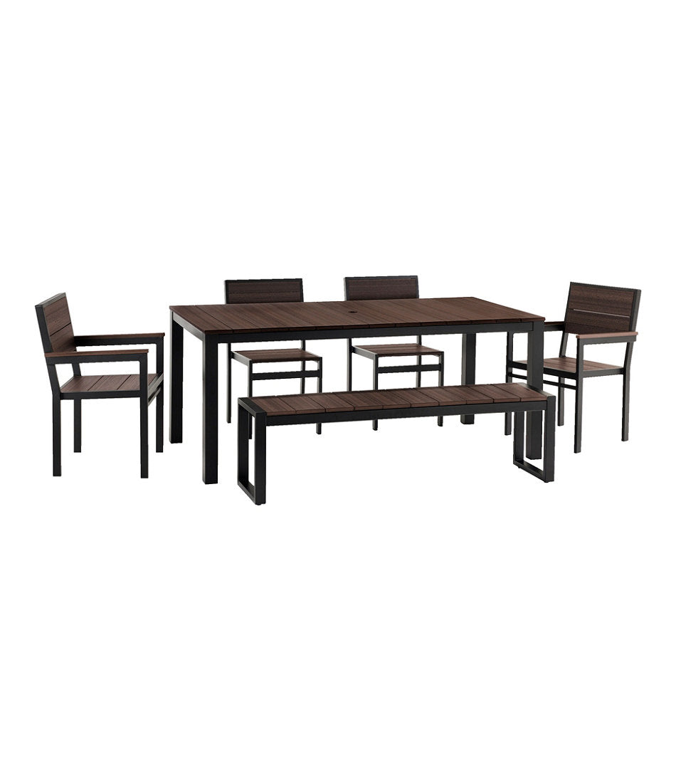 Aluminum/Recycled Poly Lumber Farmhouse Dining Set, Black | L.L.Bean on sale