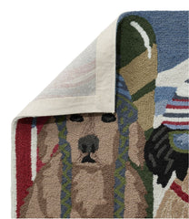 Indoor/Outdoor Vacationland Rug, Dogs Skiing | L.L.Bean online