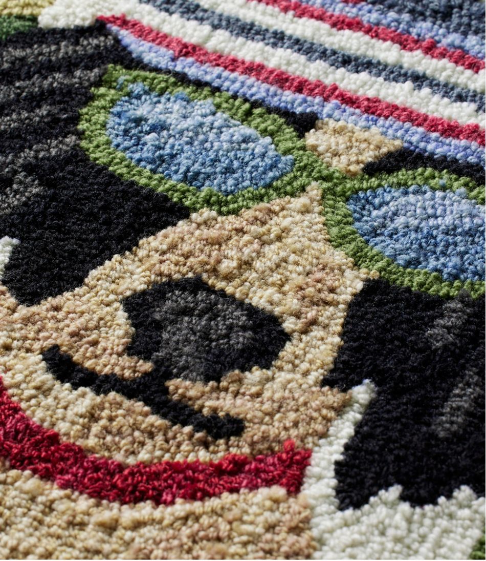 Indoor/Outdoor Vacationland Rug, Dogs Skiing | L.L.Bean online